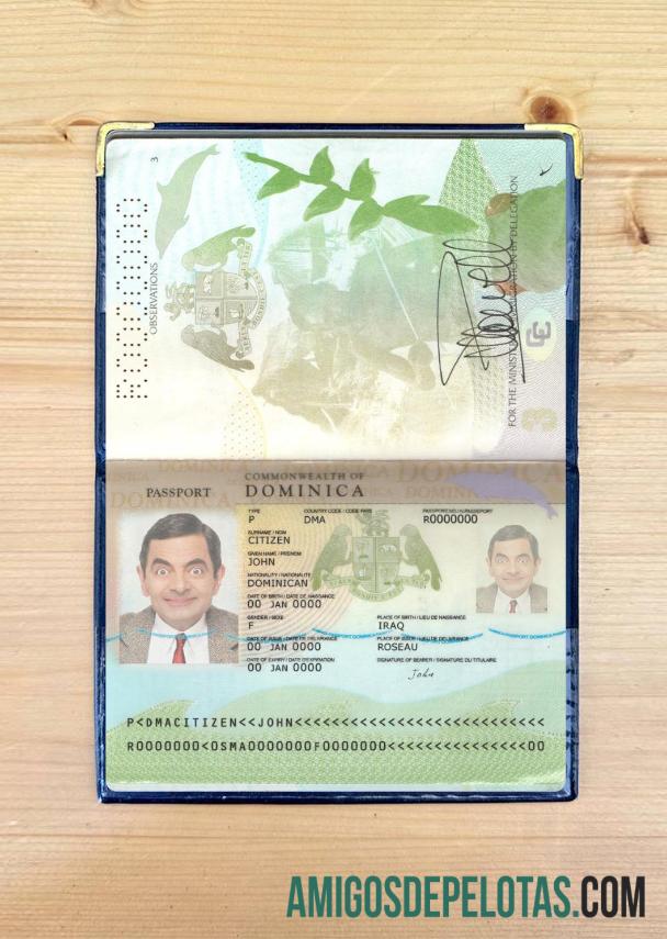 Passaporte Dominica Novo Photolook do Presente 2019 modelo